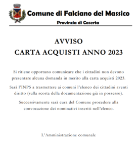 AVVISO CARTA ACQUISTI ANNO 2023